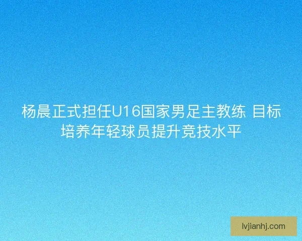 杨晨正式担任U16国家男足主教练 目标培养年轻球员提升竞技水平 杨晨正式担任U16国家男足主教练 目标培养年轻球员提升竞技水平
